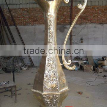 Garden decorative large brass vases with flower statue