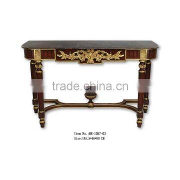 Art Deco Brown And Gold Console Table