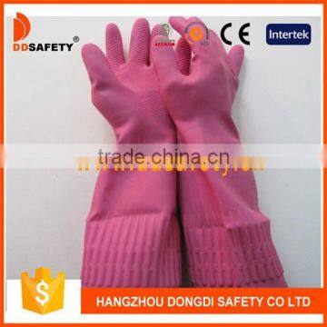 DDSAFETY With 5Years Experience Long Cuff Pink Household Latex Glove