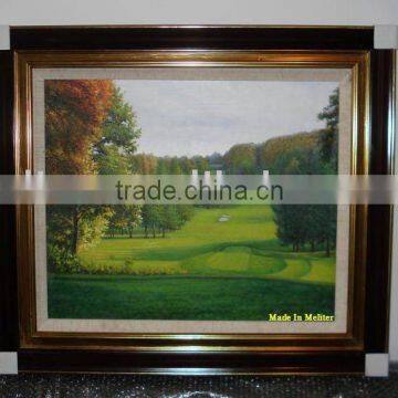 Custom abstract golf landscape oil painting