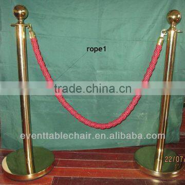 banquet hand railing Stanchions Chrome railing with Red ropes