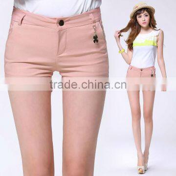 frill pink summer casual cotton short pants