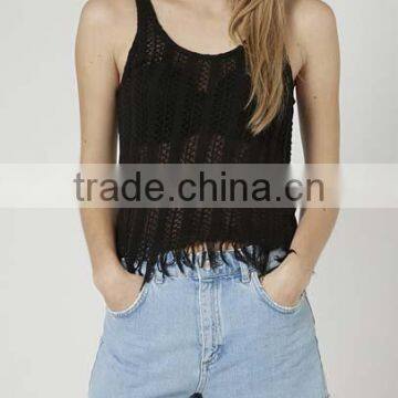 Hot Ladies Fringed Vest O-neck Summer Sleeveless Blouse Women Casual Loose Top photo-3
