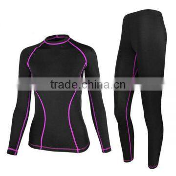 Warm Base Wear Women Compression Shirts With Flat Lock Stitching photo-3