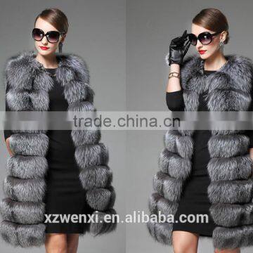 2016 new high grade luxury faux fox fur fashion girl waistcoat woman long vest