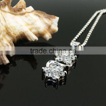 women 925 silver necklace fashion stone zircon rhodium plated