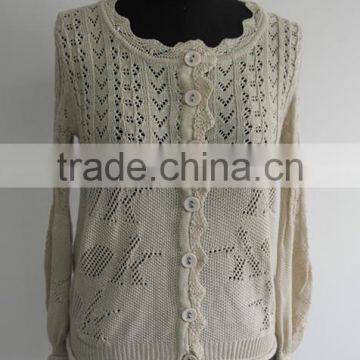 Ladies Fashion acrylic/cotton sweater cardigan sweater 2014