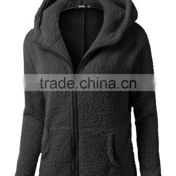 Hot Sale High Quality Super Comfort Custom Zipper up Women's Hoodie Coat photo-4