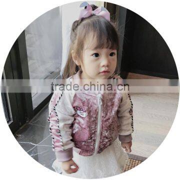 S17642A 2017 Children Girls Coats Baseball Jackets photo-3