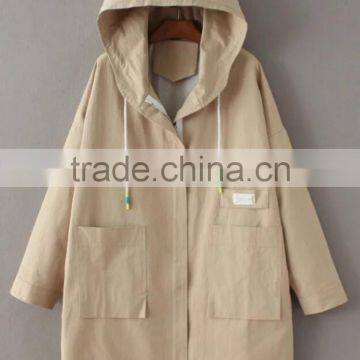 Runwaylover EY1059C Hot Sale 2017 Ladies Fashion Trench Coats With Hood photo-3