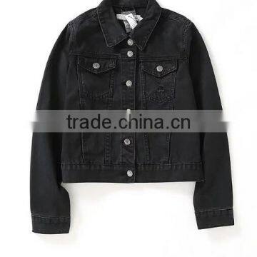 Runwaylover EY1034C Washed Denim Bomber Women Jeans Jacket With Custom Service photo-3