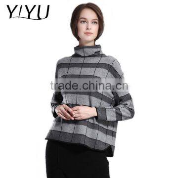 winter fall cashmere pullover women long sleeve geometric knit sweater