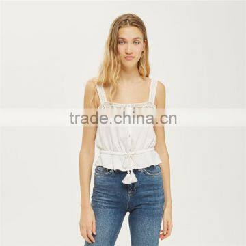 Wholesale European Style Crochet Sleeveless Ladies Camisole Tops 2017 photo-4