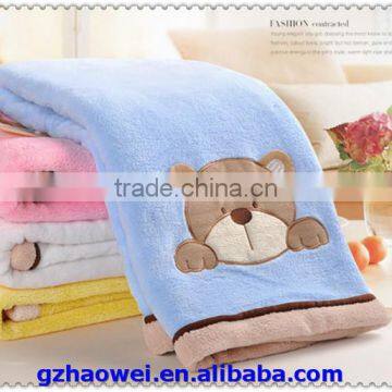 Overlocking Embroidered Baby Soft Thick Fleece Blanket photo-5