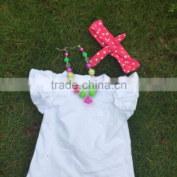 2-7years 2 Pcs Suit Retail White Top+short Children Clothing Girls Suit Short Set With Accessories photo-3