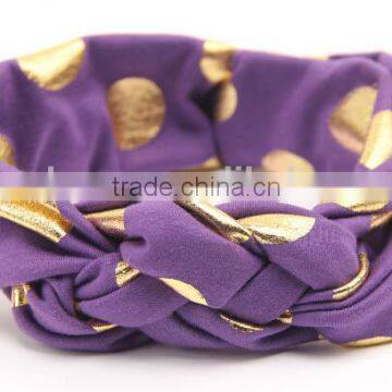 Dot Pringed Cotton Fabric Cross Design Baby Headband, Fashion Baby Headband photo-6