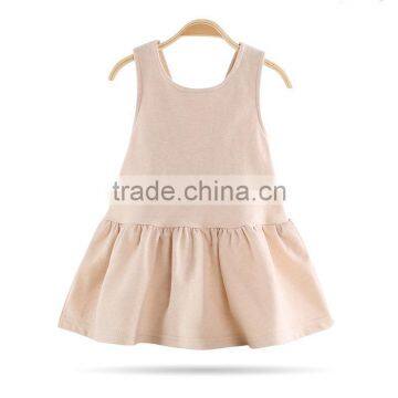 Wholesale Baby Organic Cotton Dresses Baby Girls' Organic No Sleeve Bodysuit Dress photo-3