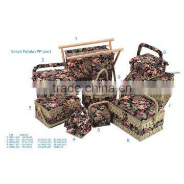 2014 fashion Velvet fabric sewing kit basket NO13421