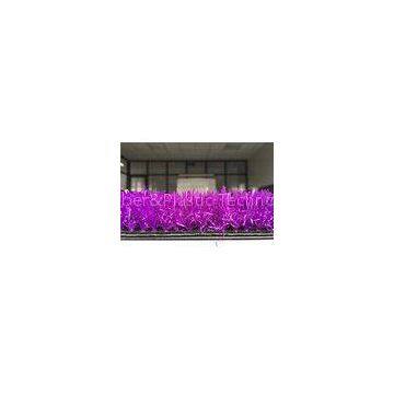 Non Toxic Playground Purple Artificial Grass Turf For Running Track Spine PE
