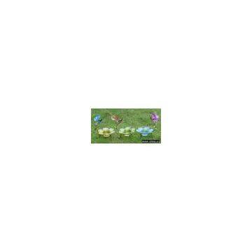 TG070525 stained glass garden flower candle holder