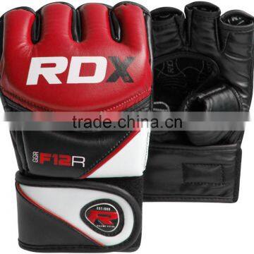 custom mma gloves Leather Gel Tech MMA 7oz Grappling Gloves Fight Boxing UFC Punch Bag