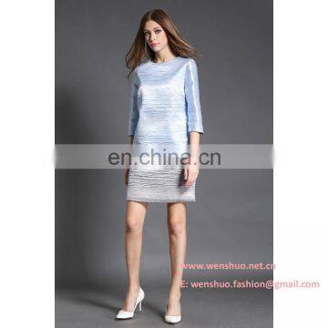 2016 Customized Three Quarter Sleeve Gradient Ladies Dress photo-3