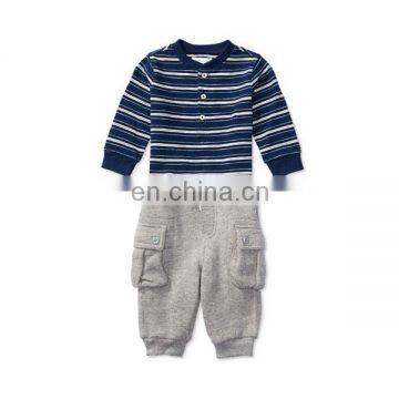 Baby Boys' Striped Shirt & Fleece Sweatpants Set clothes clothing