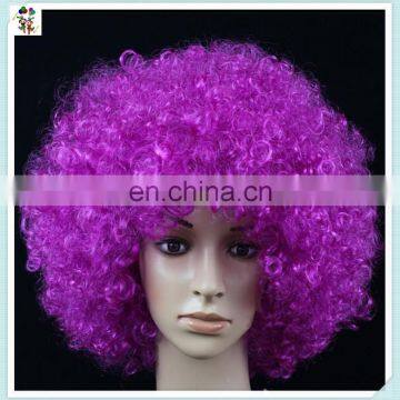 Sports Fan Crazy Party Cheap Purple Big Curly Afro Wigs HPC-0034