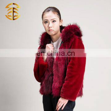 China Supplier Fashion Real Fur Hooded Bomber Jacket