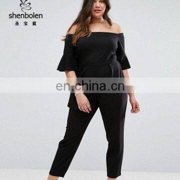 Ladies Jumpsuit With Ruffle Sleeve Detail Women Clothing Wholesale One Piece Jumpsuit With Long Pants