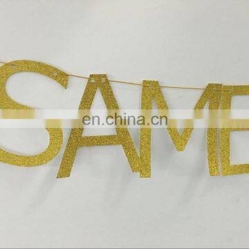 Bachelorette Party Bridal Shower Glitter Paper Hen Party Same Penis Forever Banner photo-3