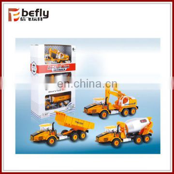 Children construction pull back metal car