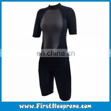 Keep Warm 2/3MM CR Rubber Women Short Sleeve Back Zipper Shorty Diving Suit photo-4