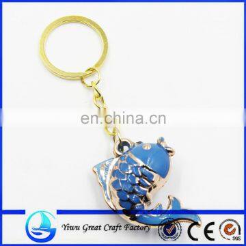 2015 Hot Selling Fish Keychain Wholesale, Crystal Carp Fish Key Chain , Gold Metal Fish Keyring photo-5