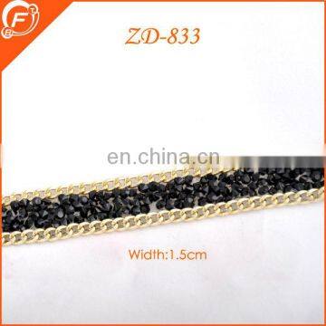 metal chain with rhinestone for garment women necklace decoration