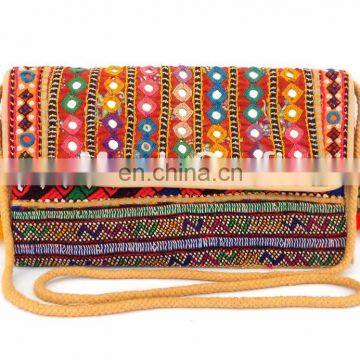 Handmade embroidered Indian banjara Clutch Bag-Coins Clutch - Vintage Clutch - Banjara Gypsy Bag - Rajasthani Traditional Banjar