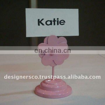 Pink Flower Wedding Favor Place Card Holder