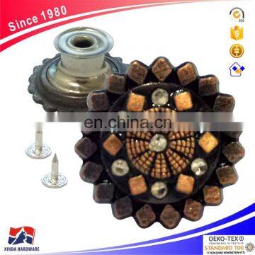 Chinese manufacturers couture sewing jeans coat/metal diamond button