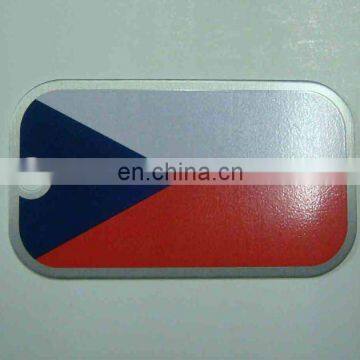 stamping Technique and Souvenir Use engravable jewelry Czech Republic flag plates dog tag
