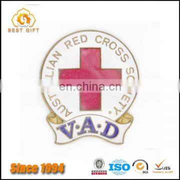 Professional Custom Hospital Doctor's Red Cross Lapel Pin Badge photo-2
