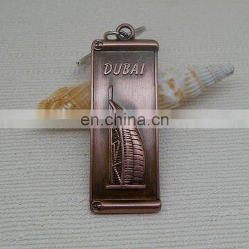 Dubai logo design metal custom keychain for promotional gift