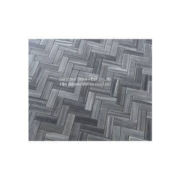 Grey Herringbone Marble Floor Mosaic photo-2