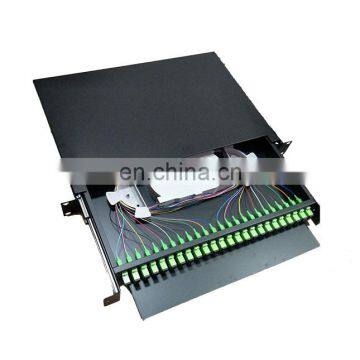 12 24 48 core Rack Mount Fiber Optic Terminal Distribution Box With Pigtails or Adapters