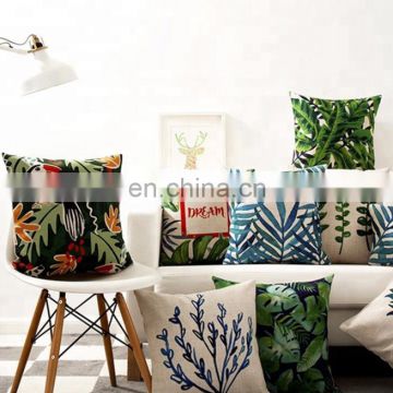 China shaoxing  45x45cm Digital printing leaves design sofa car seat cushion cover for home chair decoration