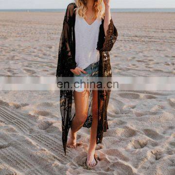 2019 New Women Chiffon Kimono Lace Loose Cardigan Bikini Cover Up Wrap Beachwear Beach Dress Beach Cover Up Pareo Robe De Plage