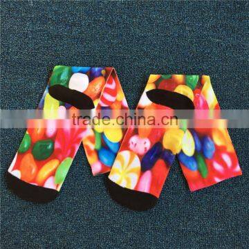 Custom High quality 100% cotton longth 3d print socks,custom knit socks