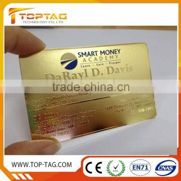 brushed stainless steel business cards plating high quality golden metal cards