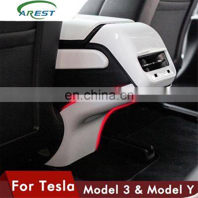 Carest Model3 Air Outlet Lower Decorative Cover For Tesla Model 3 Y Carbon Fiber ABS Model Three 2020 White Red Car Accessories