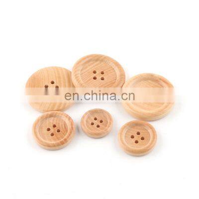 4 Holes Custom Engraved Shirt Fashion Wooden Wood Button For Clothes