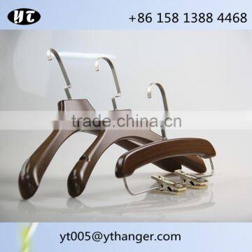 luxury brown wooden hanger and pants hanger for coats